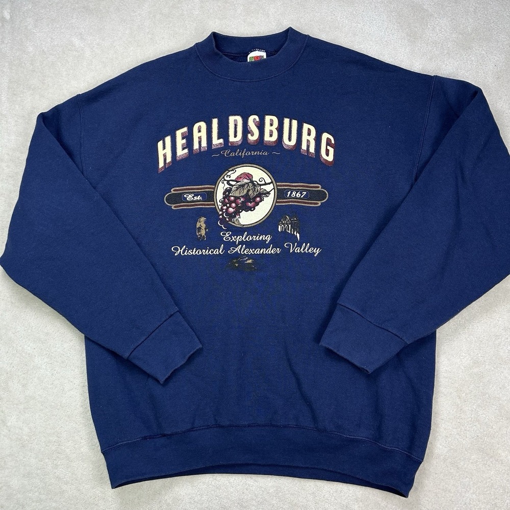 Vintage 90s Alexander Valley Wine California Sweatshirt Adult XL Fleece Graphic